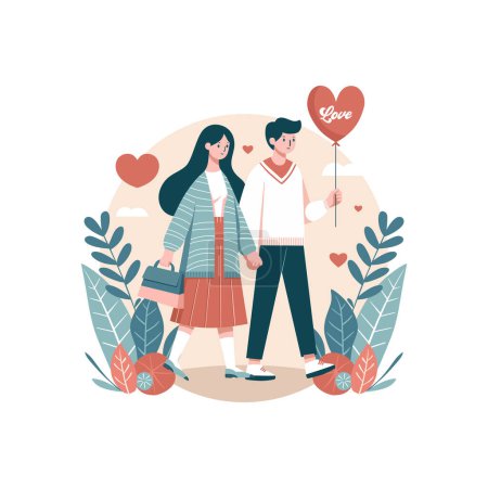 Photo for "Elevate your Valentine's Day designs with this adorable Vector Illustration featuring a Cute Flat Love Heart Shape. - Royalty Free Image