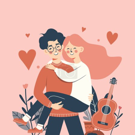Photo for Vector Illustration Flat Couple Love for Valentines Day 10 - Royalty Free Image
