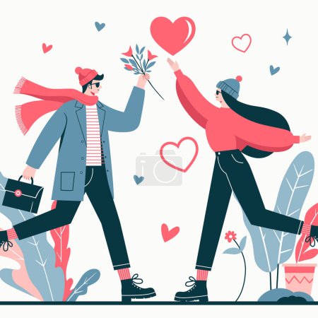 Photo for Vector Illustration Flat Couple Love for Valentines Day 17 - Royalty Free Image