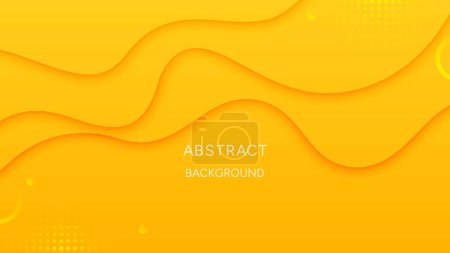 Colorful yellow gradient background with fluid shape and memphis element composition, liquid geometric line with shadow , vector illustration.