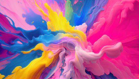 Foto de Textura de pintura de ilustración abstracta en un arco iris de tonos - Imagen libre de derechos