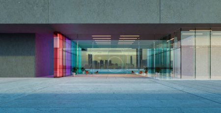 Foto de Modernos edificios de oficinas exteriores. renderizado 3d - Imagen libre de derechos