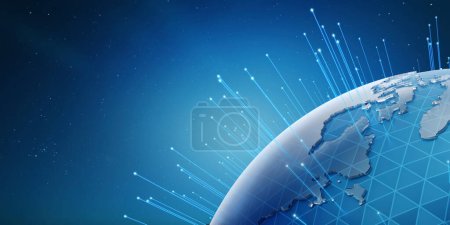 Photo for Smart city and abstract dot point connect design , big data connection technology concept. 3d rendering - Royalty Free Image