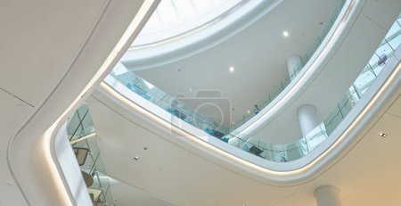 Photo for Kuala Lumpur, Malaysia, Oct 13, 2023: View of Architectural details with futuristic ceiling in Pavilion Bukit Jalil - Royalty Free Image