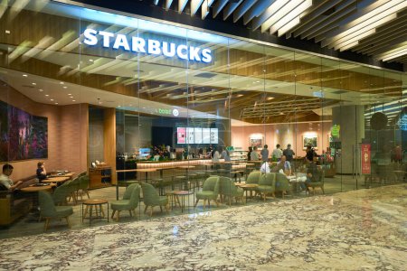 Photo for KUALA LUMPUR, MALAYSIA - NOV 08, 2023: Starbucks located at Exchange 106 Mall. The Exchange TRX sits at the nucleus of Kuala Lumpur new international financial district - Royalty Free Image