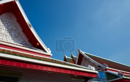 Photo for Temple designed roof at famous attraction Wat Arun in Bangkok, Yai District, Bangkok - Royalty Free Image
