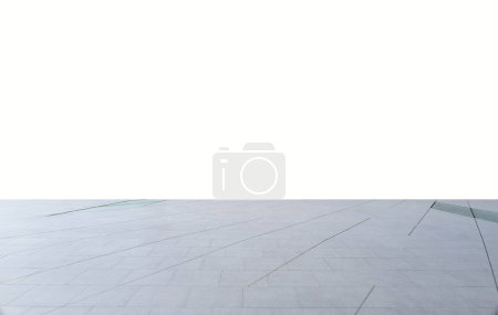 Téléchargez les photos : Sol vide en ciment et brique isolé sur fond blanc - en image libre de droit