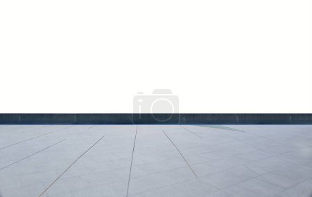 Photo for Empty cement and brick floor isolated on white background - Royalty Free Image
