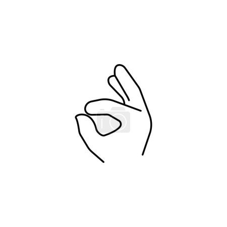 Illustration for Perfect, bellissimo fingers emoji, hand gesture line art vector icon for apps and websites. - Royalty Free Image