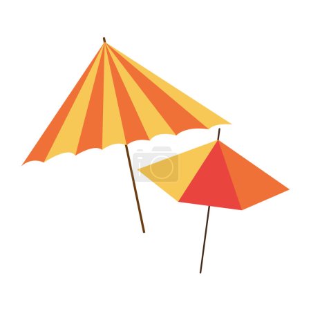 Cocktail umbrella isolated on white background for your creativity. Vector colorful illustration.