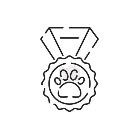 Illustration for Pet shop icon. Pet accessory. Pet shop supermarket. Pets, vitamin, food, toy. Thin line icon representing animals, pets and veterinary healthcare. Security or Guard. - Royalty Free Image