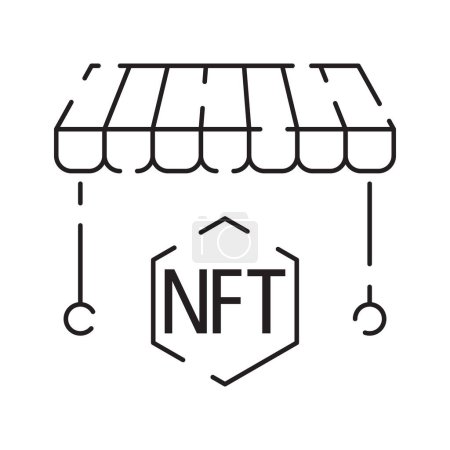 Icon Line NFT vector digital token.