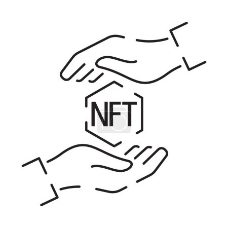 Icon Line NFT vector digital token.