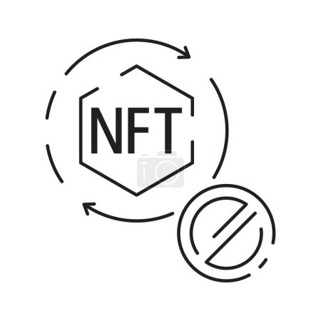 Icon Line NFT Vektor Digital Token.