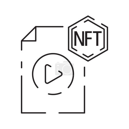 Icon Line NFT vector digital sign.