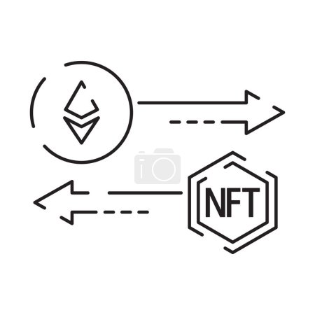 Icon Line NFT vector digital sign.