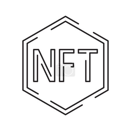 Icon Line NFT Vektor digitales Zeichen.