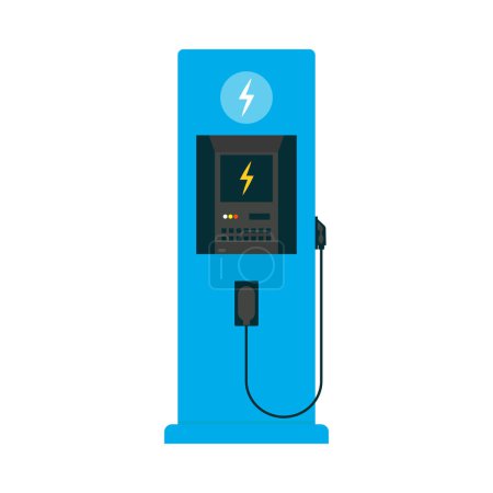Electric vehicle charging station icon. Electric charging station Vector illustration. Green energy.