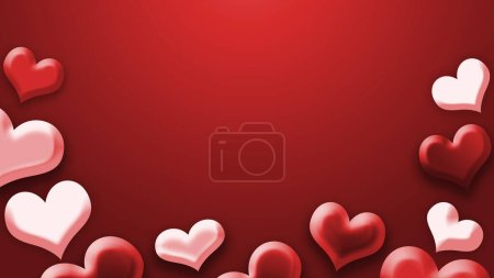 Foto de Fondo del Día de San Valentín con corazones rojos. - Imagen libre de derechos