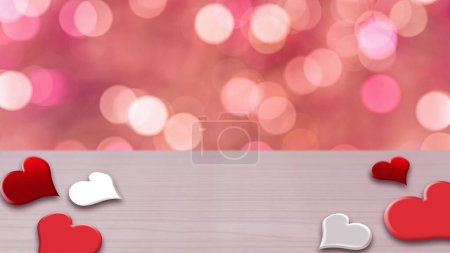 Photo for Valentine's day background with red hearts and bokeh - Royalty Free Image