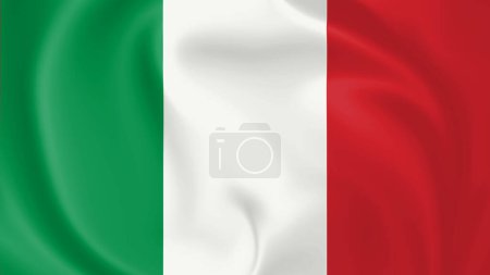 Foto de Bandera italiana ondeando en el viento. Textura de tejido realista y detallada. - Imagen libre de derechos