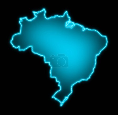 Foto de Brasil mapa azul glwo diseño futurista - Imagen libre de derechos