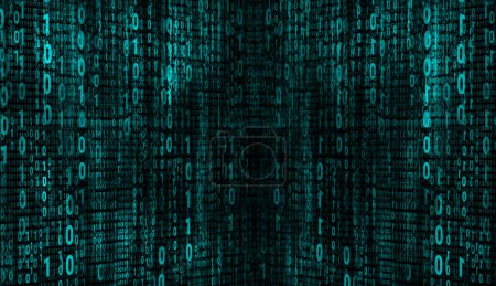 Photo for Binary code digital matrix abstract background 3d perspective dimension - Royalty Free Image