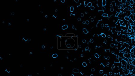 Photo for Binary bit 0 1 sparkle blue glow futuristic design - Royalty Free Image