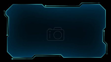 Photo for Futuristic interface frame blue glow with circuit - Royalty Free Image