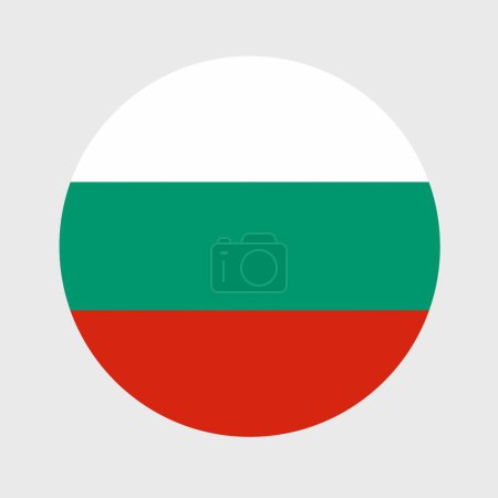 Illustration for Vector illustration of flat round shaped of Bulgaria flag. Official national flag in button icon shaped. - Royalty Free Image