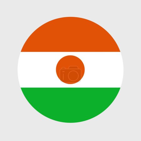 Photo for Vector illustration of flat round shaped of Niger flag. Official national flag in button icon shaped. - Royalty Free Image