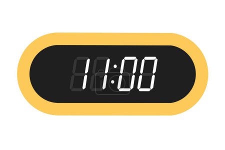 Photo for Vector flat illustration of a digital clock displaying 11.00 . Illustration of alarm with digital number design. Clock icon for hour, watch, alarm signs. - Royalty Free Image