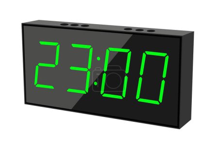 Photo for Vector flat illustration of a digital clock displaying 23.00 . Illustration of alarm with digital number design. Clock icon for hour, watch, alarm signs. - Royalty Free Image