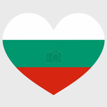 Illustration for Vector illustration of the Bulgaria flag with a heart shaped isolated on plain background. - Royalty Free Image