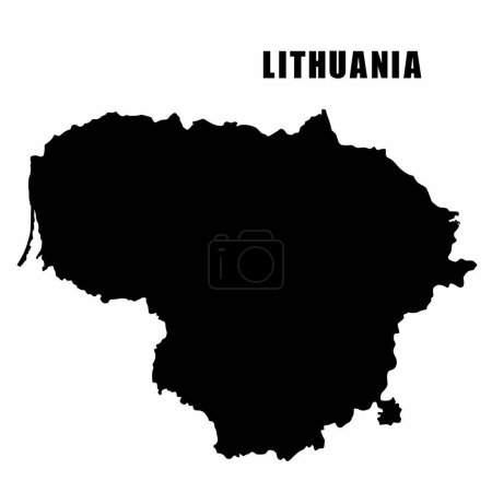 Photo for Vector illustration of outline map of Lithuania. High-detail border map. Silhouette of a country map isolated on a white background. Map for infographic and geographic information. - Royalty Free Image