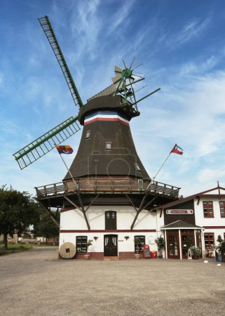 Photo for The Windmill Angel at Peninsula Nordstrand, Schleswig-Holstein, Germany, Europe. - Royalty Free Image
