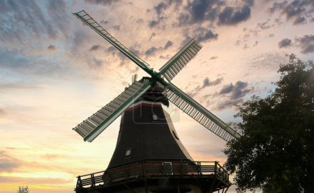 Photo for The Windmill Angel at Peninsula Nordstrand, Schleswig-Holstein, Germany, Europe. - Royalty Free Image