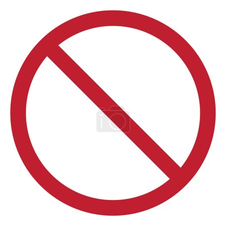 Téléchargez les illustrations : Forbidden sign vector icon. Red prohibition sign - en licence libre de droit