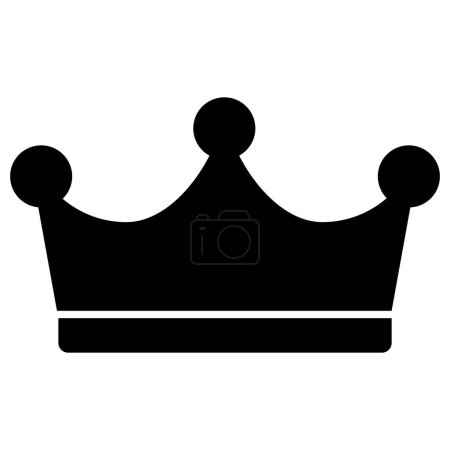 Téléchargez les illustrations : Icône couronne royale isolée sur fond blanc - en licence libre de droit