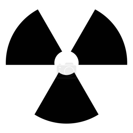 Ilustración de Radioactive icon vector , nuclear symbol. Uranium reactor radiation hazard. Radioactive toxic danger sign - Imagen libre de derechos
