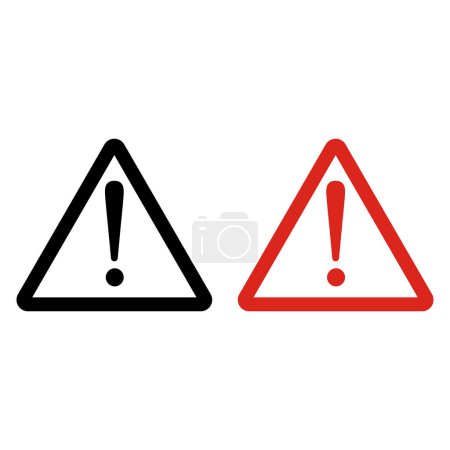 Illustration for Exclamation mark icon set . warning icon set. danger symbol. attention concept. hazard sign - Royalty Free Image