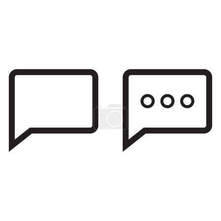 Illustration for Talk bubble speech icon set vector . Chat Message icon . comment icon - Royalty Free Image