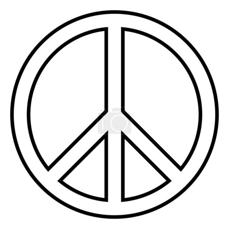 Ilustración de Icono de signo de paz vector en estilo de línea para aplicaciones y sitios web - Imagen libre de derechos