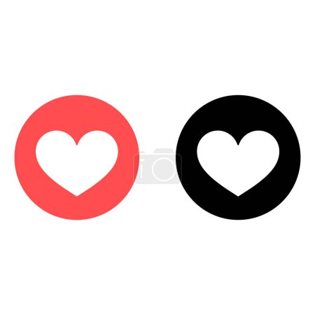 Téléchargez les photos : Bouton d'amour icône définir vecteur en noir et rouge pour les médias sociaux et app. symbole d'amour - en image libre de droit