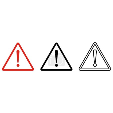 Precaución icono de advertencia conjunto vector. Signos de exclamación
