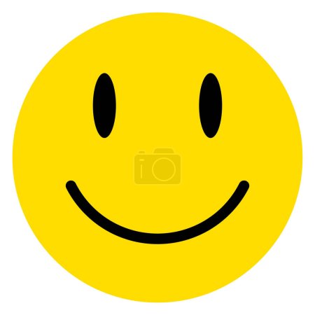 Illustration for Yellow smile emoji icon vector . Yellow happy face icon with smile. - Royalty Free Image