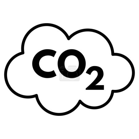 Téléchargez les photos : Icône CO2 vecteur. Icône nuage CO2. Icône dioxyde de carbone - en image libre de droit