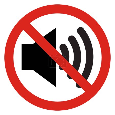 Illustration for No sound icon vector . Mute your phone, sound off, sign of prohibition - Royalty Free Image