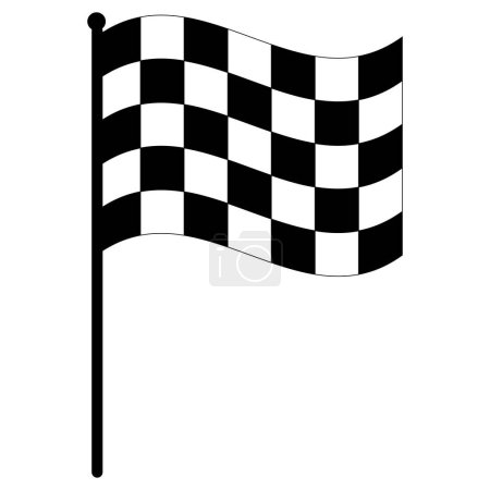 Illustration for Racing flag icon . Flag of race. Checkered flag for start and finish . Vector illustration - Royalty Free Image