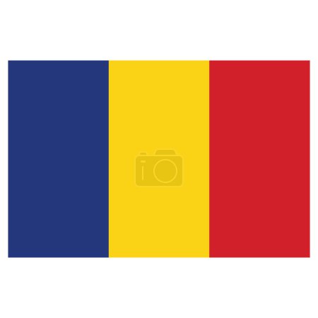Ilustración de Rumania vector de bandera. Bandera de Rumanía aislada sobre fondo blanco - Imagen libre de derechos